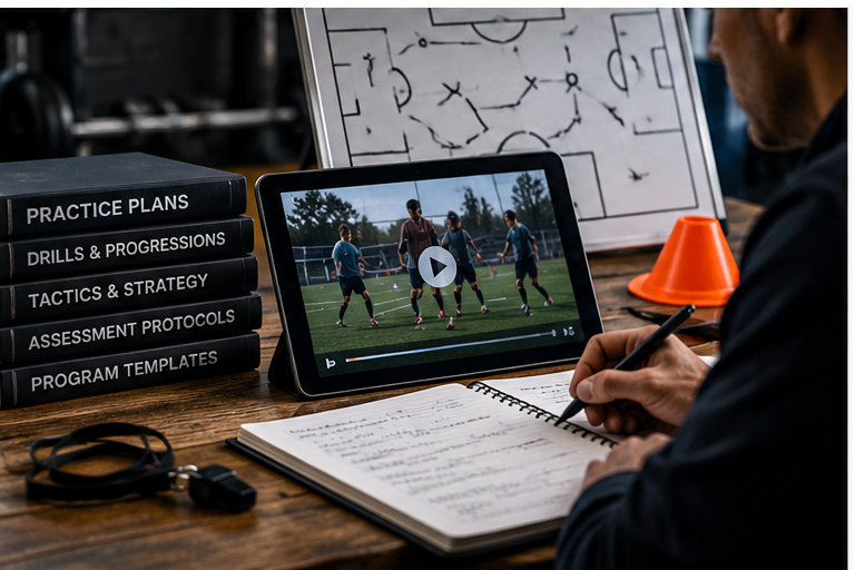 Coaching resources with practice plans, drills, tactics, assessments, and training video
